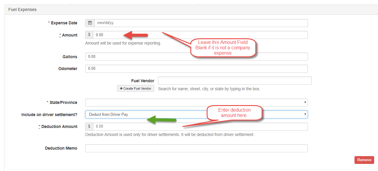 Pro- How to reimburse/deduct trip expense from Driver Settlement ...